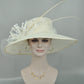Ivory Wide Brim Sinamay Hat: Kentucky Derby Church Wedding
