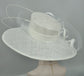 Ivory Wide Brim Sinamay Hat: Kentucky Derby Church Wedding