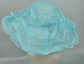 New Kentucky Derby, Church, Wedding, Tea Party with Big Bow & Flower 7" Wide Brim Organza Hat ( Light Blue)