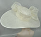 Ivory Derby Hat, Wide Brim Feather Ascot Hat