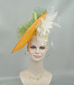 Orange Sinamay Fascinator Hat: Silk Flower Kentucky Derby Headpiece