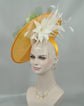 Orange Sinamay Fascinator Hat: Silk Flower Kentucky Derby Headpiece