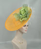Orange Sinamay Fascinator Hat: Silk Flower Kentucky Derby Headpiece
