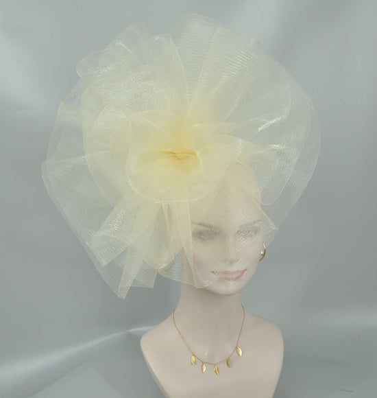 Off White Crinoline Fascinator Hat: Kentucky Derby, Wedding Tea Party