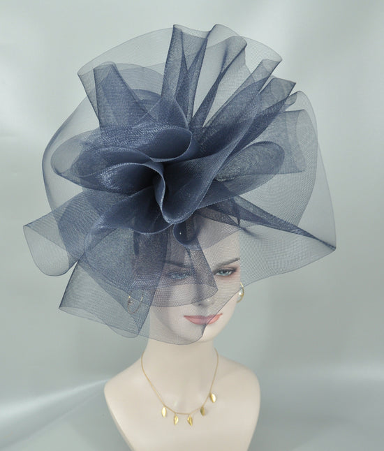 Navy Crinoline Fascinator Hat: Kentucky Derby, Wedding, Tea Party