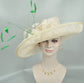 Sinamay Kentucky Derby Hat: Champagne Wedding Tea Party Hat