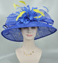 Royal Blue Kentucky Derby Hat: Feather Flower Tea Party Wedding