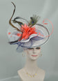Sinamay Disc Fascinator Hat: Feather Flowers, Kentucky Derby Hat