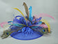 Wide Brim Kentucky Derby Hat, Ascot Hat for Wedding & Tea Party, Garden Party Hat, Mother of the Bride, Church Royal Blue Teal Blue Pink