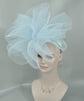 Light Blue Crinoline Fascinator Hat: Kentucky Derby, Wedding, Tea Party