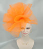 Orange Crinoline Fascinator Hat: Kentucky Derby, Wedding Tea Party