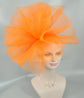 Orange Crinoline Fascinator Hat: Kentucky Derby, Wedding Tea Party
