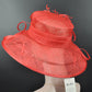 Red Derby Hat: Wide Brim Feather Ascot Hat