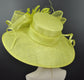 Lime Green Kentucky Derby Hat: Feather Flower Sinamay Church Hat