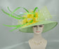 Sinamay Kentucky Derby Hat: Wide Brim Spring Green Wedding Hat