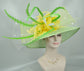 Sinamay Kentucky Derby Hat: Wide Brim Spring Green Wedding Hat