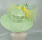 Sinamay Kentucky Derby Hat: Wide Brim Spring Green Wedding Hat