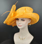 Orange Kentucky Derby Hat: Floppy Brim Sinamay Church Hat