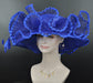 Royal Blue Sinamay Kentucky Derby Hat: Wide Brim Wedding Ascot Hat
