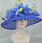 Royal Blue Kentucky Derby Hat: Feather Flower Tea Party Wedding