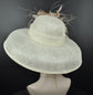 Sinamay Dome Hat: Audrey Hepburn Style Feather Kentucky Derby Hat