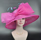 Fuchsia Sinamay Derby Hat: Wide Brim Royal Ascot Occasion Hat