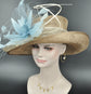 Kentucky Derby Hat: Jumbo Feather Flower Sinamay Church Hat