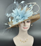 Kentucky Derby Hat: Jumbo Feather Flower Sinamay Church Hat