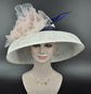 Wide Brim Sinamay Derby Hat: Audrey Hepburn Style, Silk Flower