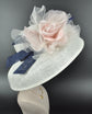 Wide Brim Sinamay Derby Hat: Audrey Hepburn Style, Silk Flower