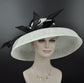 White Black Audrey Hepburn Style Hat, Kentucky Derby Hat, Ascot Royal Hat, Tea Wedding Garden Party Hat, Mother of the Bride Hat, Church