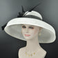 White Black Audrey Hepburn Style Hat, Kentucky Derby Hat, Ascot Royal Hat, Tea Wedding Garden Party Hat, Mother of the Bride Hat, Church