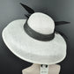White Black Audrey Hepburn Style Hat, Kentucky Derby Hat, Ascot Royal Hat, Tea Wedding Garden Party Hat, Mother of the Bride Hat, Church