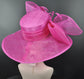 Fuchsia Sinamay Derby Hat: Wide Brim Wedding, Church, or Tea Party