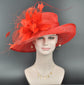Kentucky Derby Hat: Feather Flower Sinamay Ascot Hat