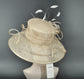 Sinamay Kentucky Derby Hat: Champagne Feather Ascot Hat