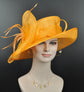Orange Kentucky Derby Hat: Floppy Brim Sinamay Church Hat