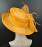 Orange Kentucky Derby Hat: Floppy Brim Sinamay Church Hat