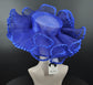 Royal Blue Sinamay Kentucky Derby Hat: Wide Brim Wedding Ascot Hat