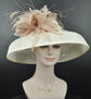 Sinamay Dome Hat: Audrey Hepburn Style Feather Kentucky Derby Hat