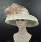 Sinamay Dome Hat: Audrey Hepburn Style Feather Kentucky Derby Hat