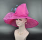 Fuchsia Sinamay Derby Hat: Wide Brim Royal Ascot Occasion Hat
