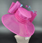 Fuchsia Sinamay Derby Hat: Wide Brim Royal Ascot Occasion Hat