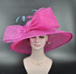 Fuchsia Sinamay Derby Hat: Wide Brim Royal Ascot Occasion Hat