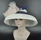 Wide Brim Sinamay Derby Hat: Audrey Hepburn Style, Silk Flower