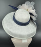 Wide Brim Sinamay Derby Hat: Audrey Hepburn Style, Silk Flower