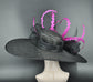 Royal Ascot Hat: Black Sinamay Feather Kentucky Derby Hat