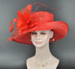 Derby Hat: Feather Flower Sinamay Ascot Hat