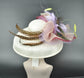 Wide Brim Sinamay Derby Hat: Audrey Hepburn Style, Feather Decoration