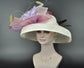 Wide Brim Sinamay Derby Hat: Audrey Hepburn Style, Feather Decoration